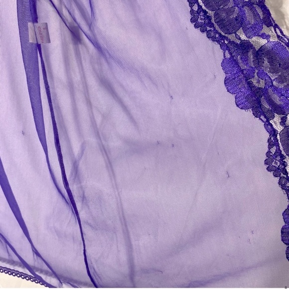 Vintage Purple Satin & Lace Teddy Lingerie With Sheer Jacket M - Picture 12 of 15